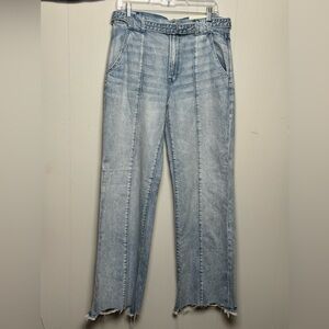 NWT American Eagle Women’s Light Blue High Rise 100% Cotton Wide-Leg Jeans Sz 10